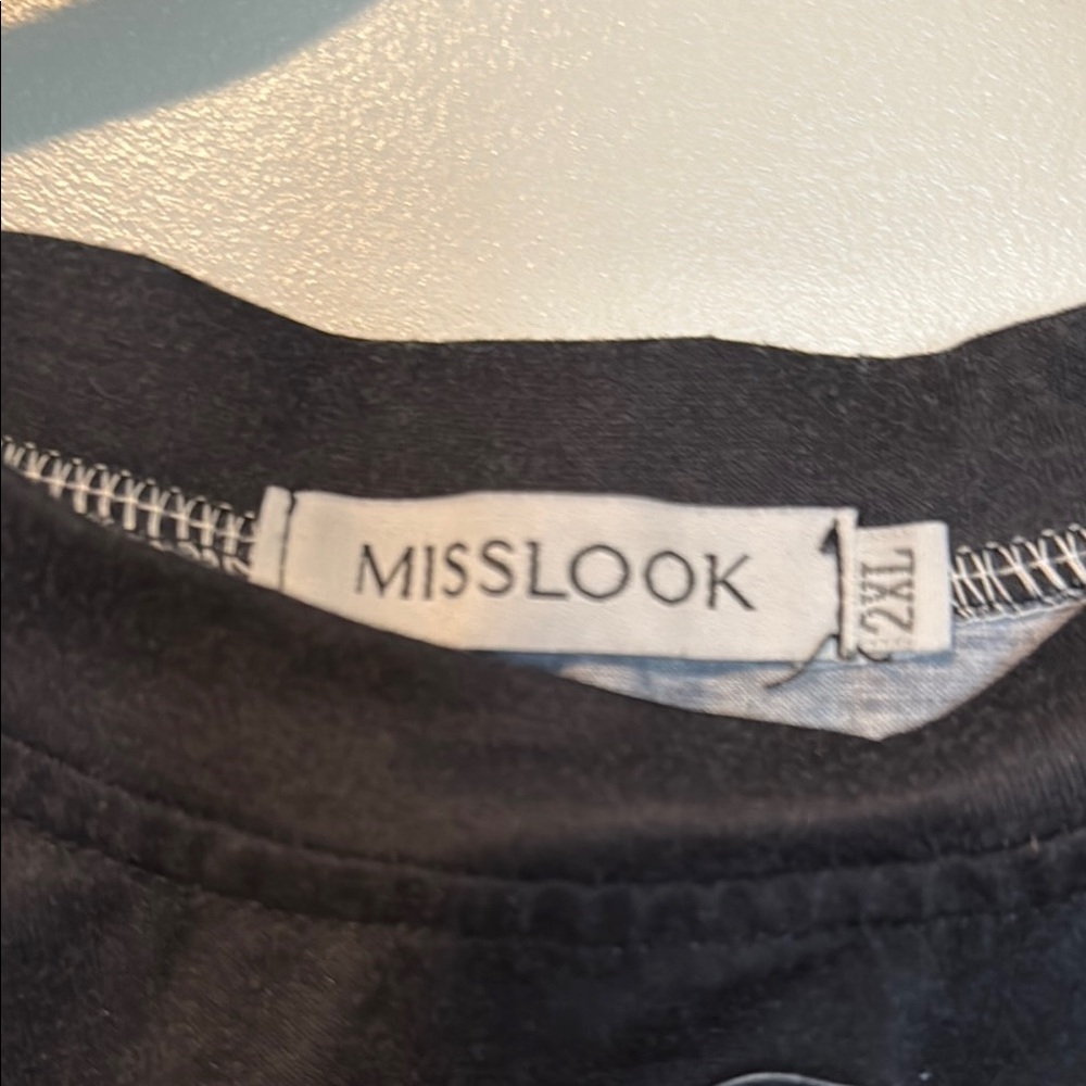 MISSLOOK Sublime Black and Tan Distressed Tank Top - Picture 3 of 4